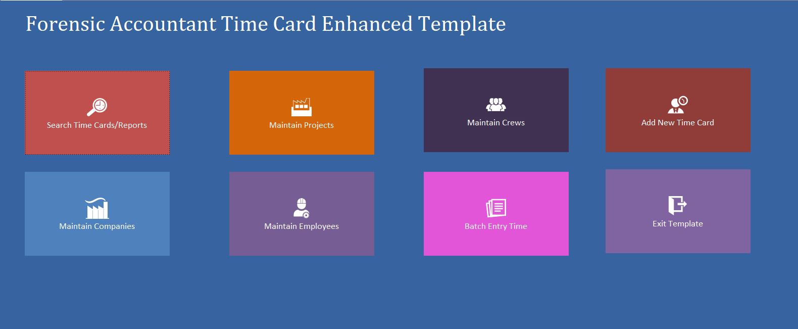 Enhanced Forensic Accountant Time Hour/Clock Tracking Template | Tracking Database